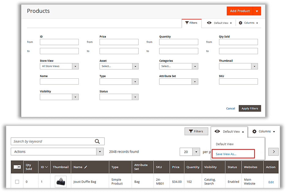 Filters and templates