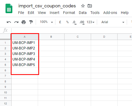 Prepare CSV file to import