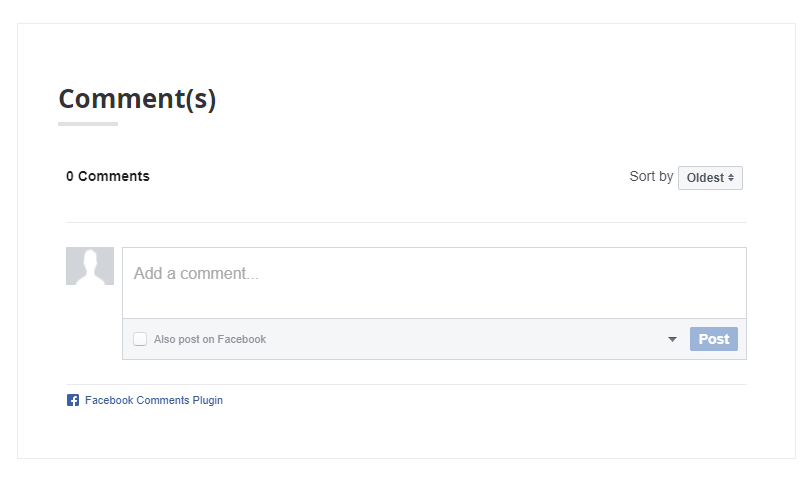 Facebook comment type on post view page
