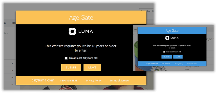 Age verification displays