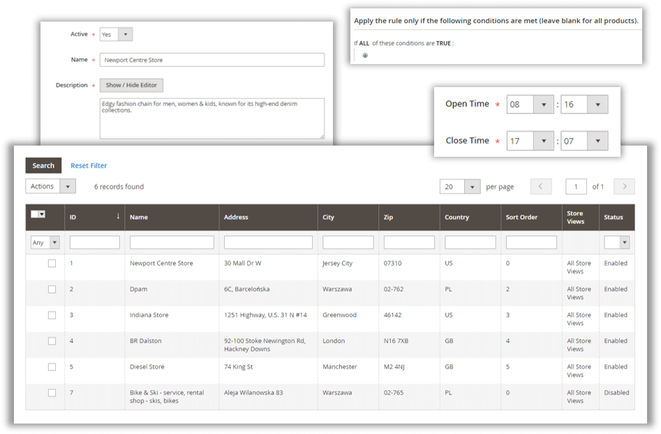 Manage locations