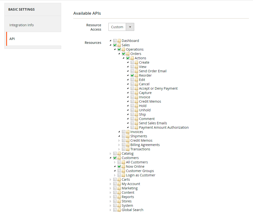 API integration view