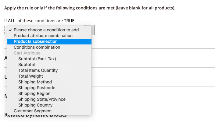 Rule condition step