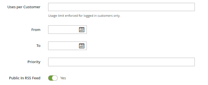 Rule info other settings