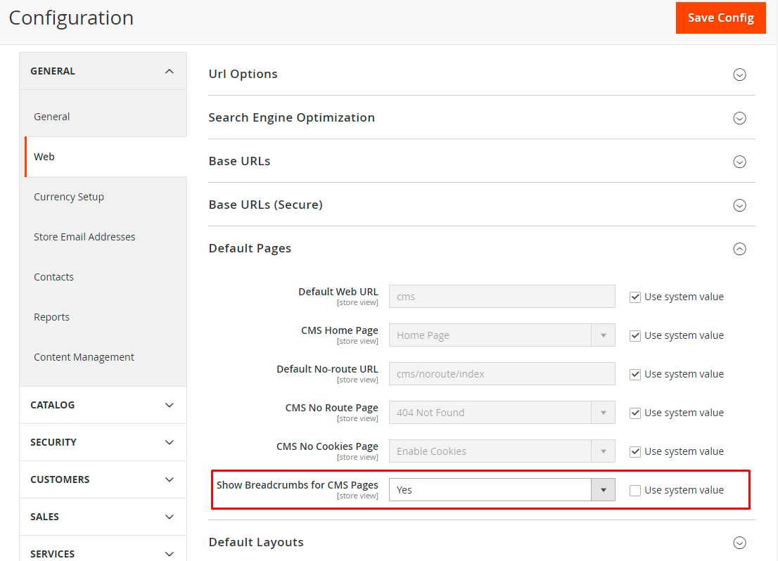 Magento 2 Show breadcrumbs CMS Pages