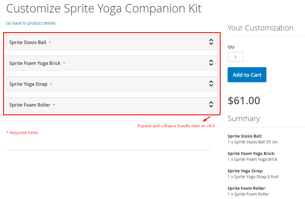 Magento 2 Bundle options collapsed