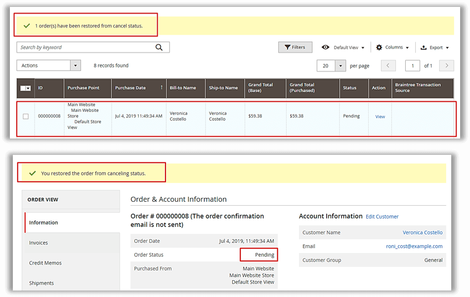 Magento 2 Restore Canceled Orders Extension Uncancel Orders Ulmod