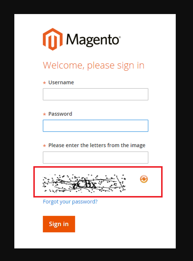 Magento 2 admin Captcha