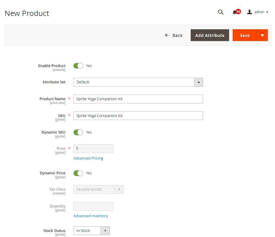 Bundle general settings